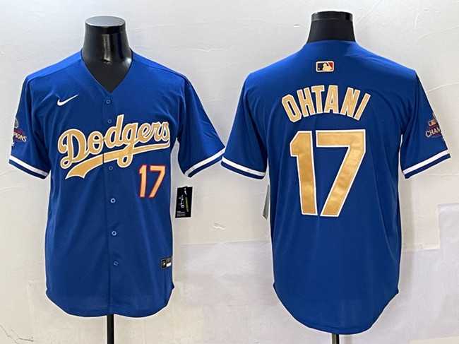 Men%27s Los Angeles Dodgers #17 Shohei Ohtani Royal 2025 Gold Collection Limited Stitched Jersey->los angeles dodgers->MLB Jersey